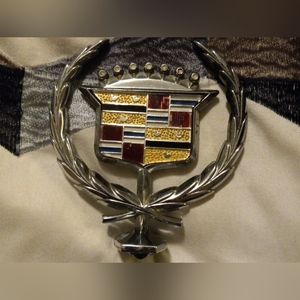 Vintage 70s Original Cadillac Crest Emblem Hood Ornament.